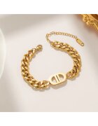 Pursehuit Bratara aurie - din otel inoxidabil - suflata cu aur 18k - cu zale masive - Janelle C7