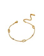 Pursehuit Bratara aurie - din otel inoxidabil - suflata cu aur 18k - delicata - cu pietricele din zirconiu - Jamie C5
