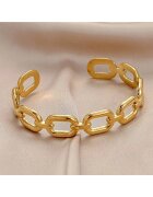 Pursehuit Bratara aurie - din otel inoxidabil - suflata cu aur 18k - forma de zale imbinate - Delia C10