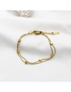 Pursehuit Bratara aurie - din otel inoxidabil - suflata cu aur 18k - in 2 straturi - cu piese cub - Jebel C6