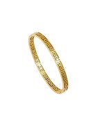 Pursehuit Bratara aurie - din otel inoxidabil - suflata cu aur 18k - tip bangle - cu model - Iva C10