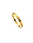Pursehuit Bratara aurie - din otel inoxidabil - suflata cu aur 18k - tip bangle - cu pietricele - Isalin C5