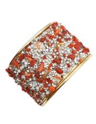 Pursehuit Bratara aurie - reglabila - cu paiete rosii - Anabel C1