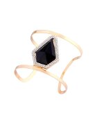 Pursehuit Bratara aurie - reglabila - cu piatra neagra - Selma C2 -