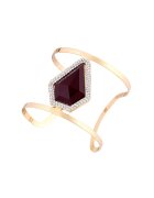 Pursehuit Bratara aurie - reglabila - cu piatra visinie - Selena C2 -