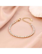 Pursehuit Bratara aurie - tennis - din otel inoxidabil - suflata cu aur 18k - cu pietre din zirconiu - Dafina C6
