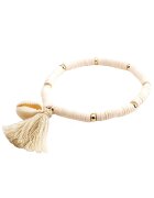 Pursehuit Bratara bej - cu ciucure si scoica - pe elastic - 18.5 cm - Marie C1