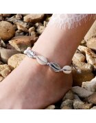 Pursehuit Bratara cu scoici naturale si metalice - argintii - ajustabila - Etna C6 -