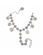 Pursehuit Bratara de picior - argintie - cu banuti - Disa C10 -