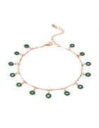 Pursehuit Bratara de picior - aurie - cu cerculete verzi - Chelsie C33 -