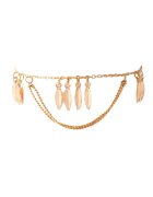 Pursehuit Bratara de picior - aurie - cu lant si frunzulite - Sophie C1 -