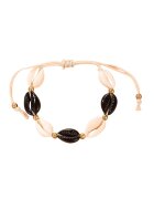 Pursehuit Bratara de picior - bej - cu scoici negre - Cintia C1 -