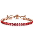 Pursehuit Bratara tennis - rose gold - cu pietre rosii - Myrtell C1
