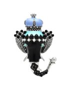 Pursehuit Brosa argintie - forma de cap de elefant - cu pietre - Saria C3 -
