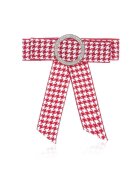 Pursehuit Brosa rosie - in carouri - cu pietre - Mellie C5