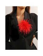 Pursehuit Brosa tip floare din pene - rosie - Agnes C22