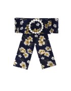 Pursehuit Brosa tip jabou - cu flori si perle - Safina C21 - - Bleumarin