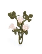 Pursehuit Brosa verde - cu trandafiri roz - Isobel C4 -