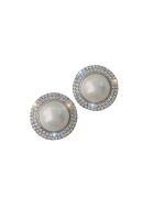 Pursehuit Cercei argintii - cu clips - rotunzi - cu pietre si perle - Inka C5 -