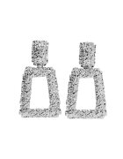 Pursehuit Cercei argintii - cu clips - textura incretita - Dollan C1 -
