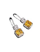 Pursehuit Cercei argintii - cu pietre din zirconiu - 3 cm - Naime C13