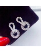 Pursehuit Cercei argintii - cu pietre din zirconiu - Amber C14 -