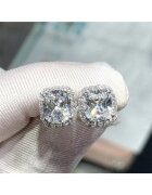 Pursehuit Cercei argintii - cu pietre din zirconiu - Ivalde C8 -