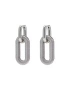 Pursehuit Cercei argintii - din otel inoxidabil 316L - forma ovala - suflati cu aur 18K PVD - Geneva C2