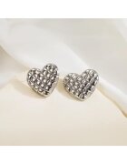 Pursehuit Cercei argintii - din otel inoxidabil - forma de inima - suflati cu aur 18k - Haley C1