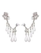 Pursehuit Cercei argintii - ear cuff - cu pietre si perle - Andine C11 -