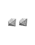 Pursehuit Cercei argintii - forma de diamant - cu pietre din zirconiu - Marken C12