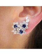 Pursehuit Cercei argintii - forma de floare - cu pietre din zirconiu - Aneta C14 -