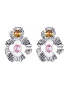 Pursehuit Cercei argintii - forma de floare - cu pietre - Skade C3 -