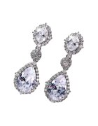 Pursehuit Cercei argintii - forma de lacrima - cu pietre din zirconiu - 3.5 cm - Naomi C13