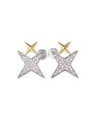 Pursehuit Cercei argintii - forma de stea - cu pietre din zirconiu - 1.7 cm - Netty C13