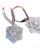 Pursehuit Cercei argintii - forma de trandafir - cu pietre din zirconiu - 3.6 cm - Nora C13