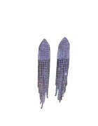 Pursehuit Cercei argintii - lungi - cu clips si pietre - Cattleya C4