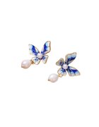 Pursehuit Cercei aurii - cu clips - forma de fluture - cu perle - Ioulia C5 -