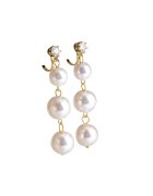 Pursehuit Cercei aurii - cu clips - lungi - cu pietre si perle - Eland C3 -