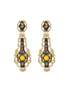 Pursehuit Cercei aurii - cu clips - model dantelat - cu flori - Raja C2