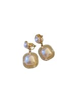Pursehuit Cercei aurii - cu clips - perle si pietre - Iris C5 -