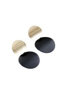 Pursehuit Cercei aurii - cu clips - placute rotunde si negre - Vicki C3 -