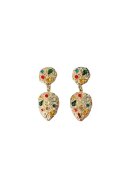 Pursehuit Cercei aurii - cu clips - textura incretita - cu pietre multicolore - Eldora C3 -