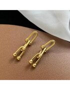 Pursehuit Cercei aurii - din otel inoxidabil 316L - cu zale imbinate - suflati cu aur 18K PVD - Gerline C1