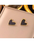 Pursehuit Cercei aurii - din otel inoxidabil 316L - forma de inimioara - suflati cu aur 18K PVD - Gerarda C9