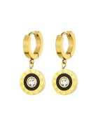 Pursehuit Cercei aurii - din otel inoxidabil 316L - rotunzi - cu pietre - suflati cu aur 18K PVD - Baroline C3