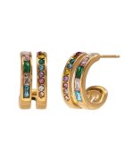 Pursehuit Cercei aurii - din otel inoxidabil - cu pietre colorate din zirconiu - suflati cu aur 18k - Gabriela C1