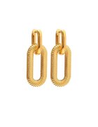 Pursehuit Cercei aurii - din otel inoxidabil - forma ovala - suflati cu aur 18k - Gent C1