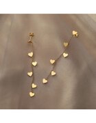 Pursehuit Cercei aurii - din otel inoxidabil - lungi - cu inimioare - suflati cu aur 18k - Beda C2