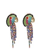 Pursehuit Cercei aurii - forma de papagal - cu pietre multicolore - Filomena C4 -